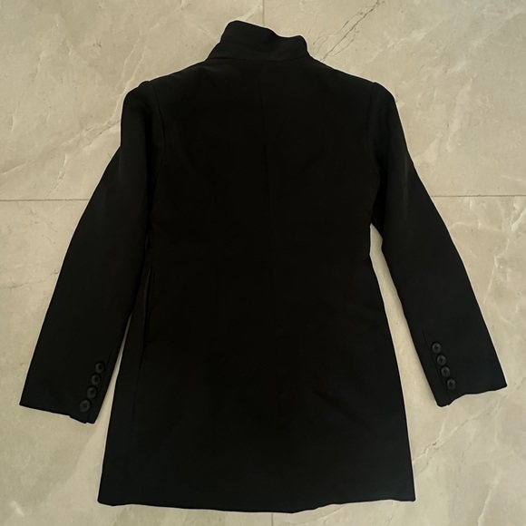 Black Double-Breasted Women's BLAZER Dress/sheer pleated midi Skirt size L NWT - Picture 11 of 16